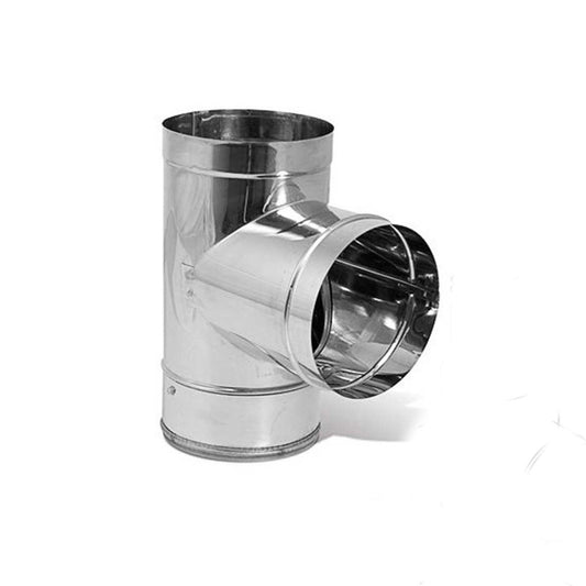 8" DuraBlack Stainless Steel Tee with Clean-Out Cap