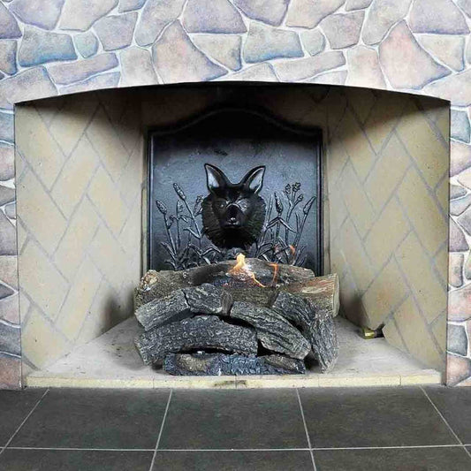 Fox Cast Iron Fireback - 25" H x 23" W