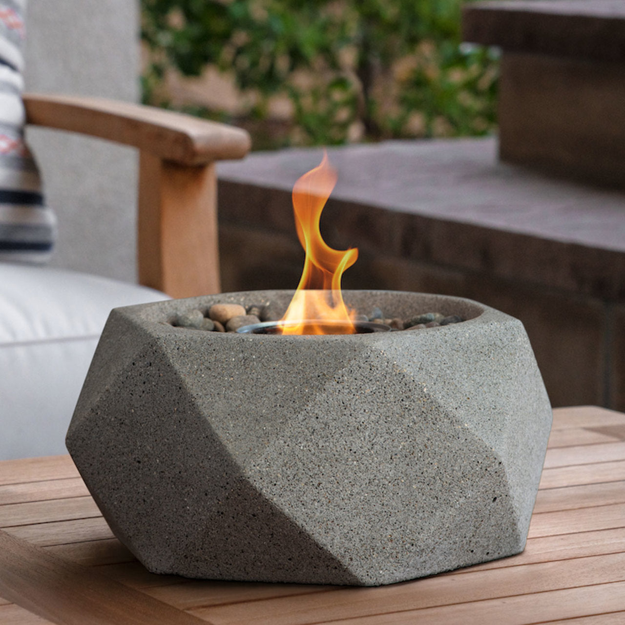 Geo Fire Bowl - Pewter