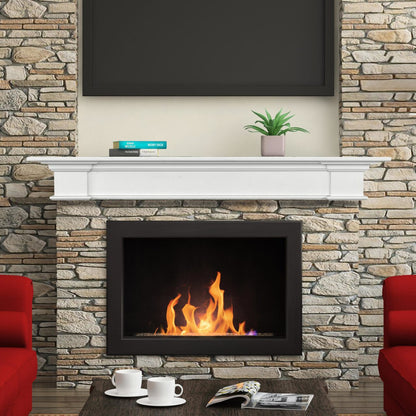 72" Shepherd MDF Fireplace Shelf by Pearl Mantels - White Paint Finish