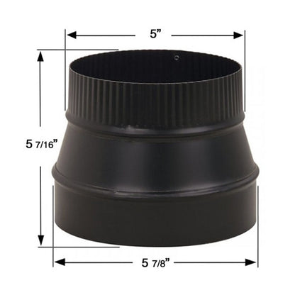 6" to 5" 24-Ga. Snap-Lock Black Reducer