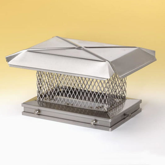 8" x 13" HomeSaver Stainless Steel Single-Flue Chimney Cap, 5/8" Mesh, 304-Alloy