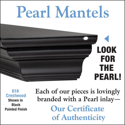 60" Crestwood MDF Fireplace Shelf by Pearl Mantels - Black Paint Finish