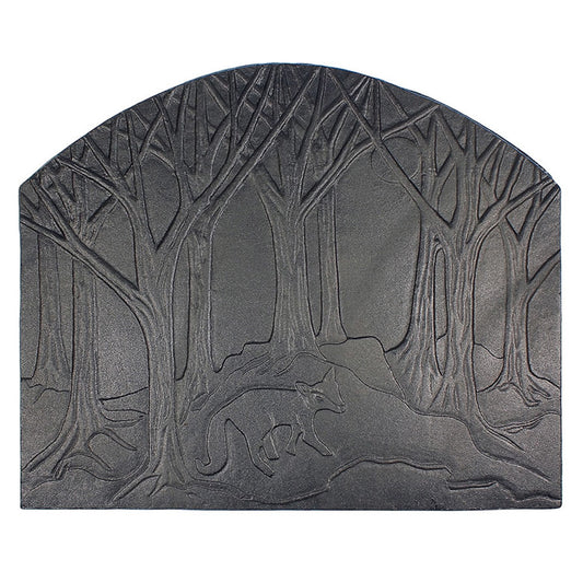 Forest Fox Cast Iron Fireback - 28'' W x 23.5'' H