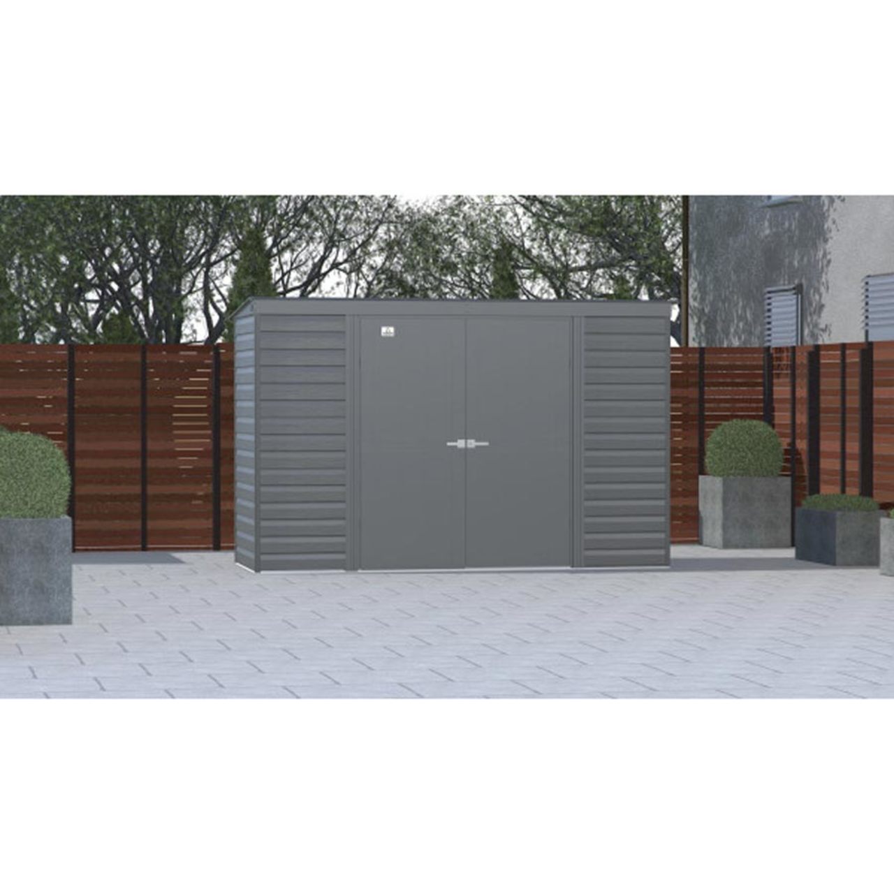 Arrow Select 10' x 4' Steel Storage Shed -  Charcoal