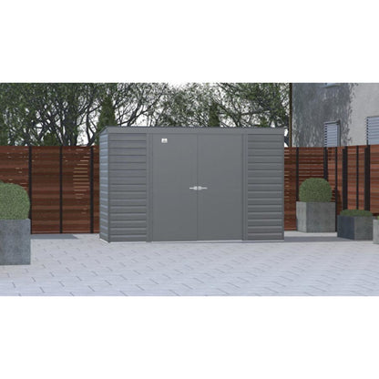 Arrow Select 10' x 4' Steel Storage Shed -  Charcoal