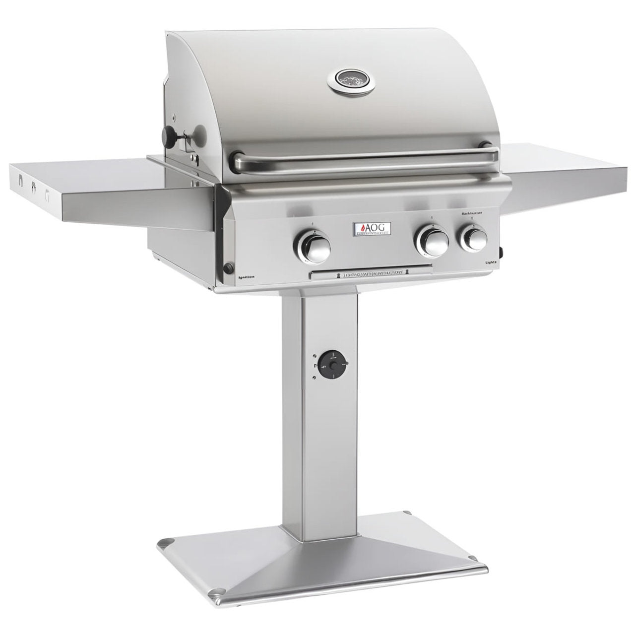AOG 24" Patio Post Stainless Steel Grill with Rotisserie Backburner NG-PL