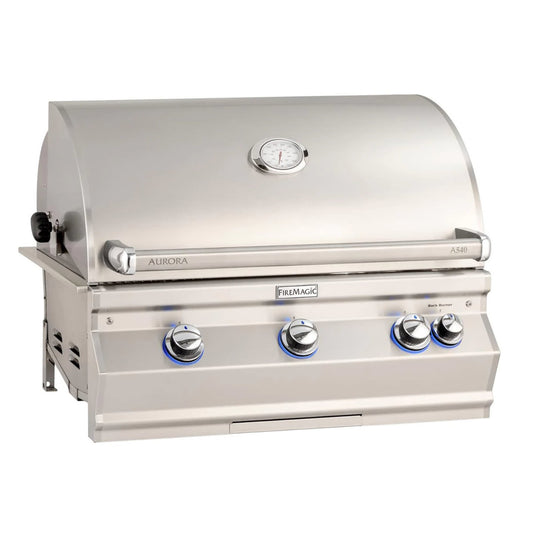 FireMagic A540i Aurora 24" Built-In Grill with Analog Thermometer, Rotisserie Backburner and Infrared Burner - NG-LP - A540I8LA