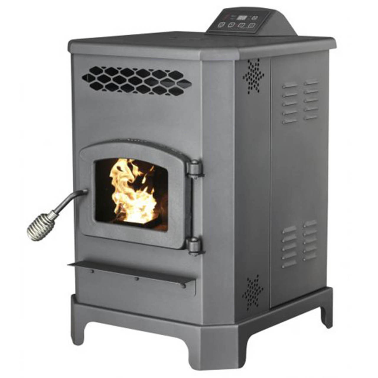 US Stove 2200 Sq.Ft. King Mini Pellet Stove with 20 lb Hopper and Remote