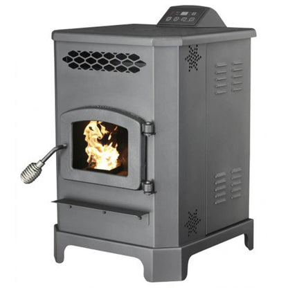 US Stove 2200 Sq.Ft. King Mini Pellet Stove with 20 lb Hopper and Remote