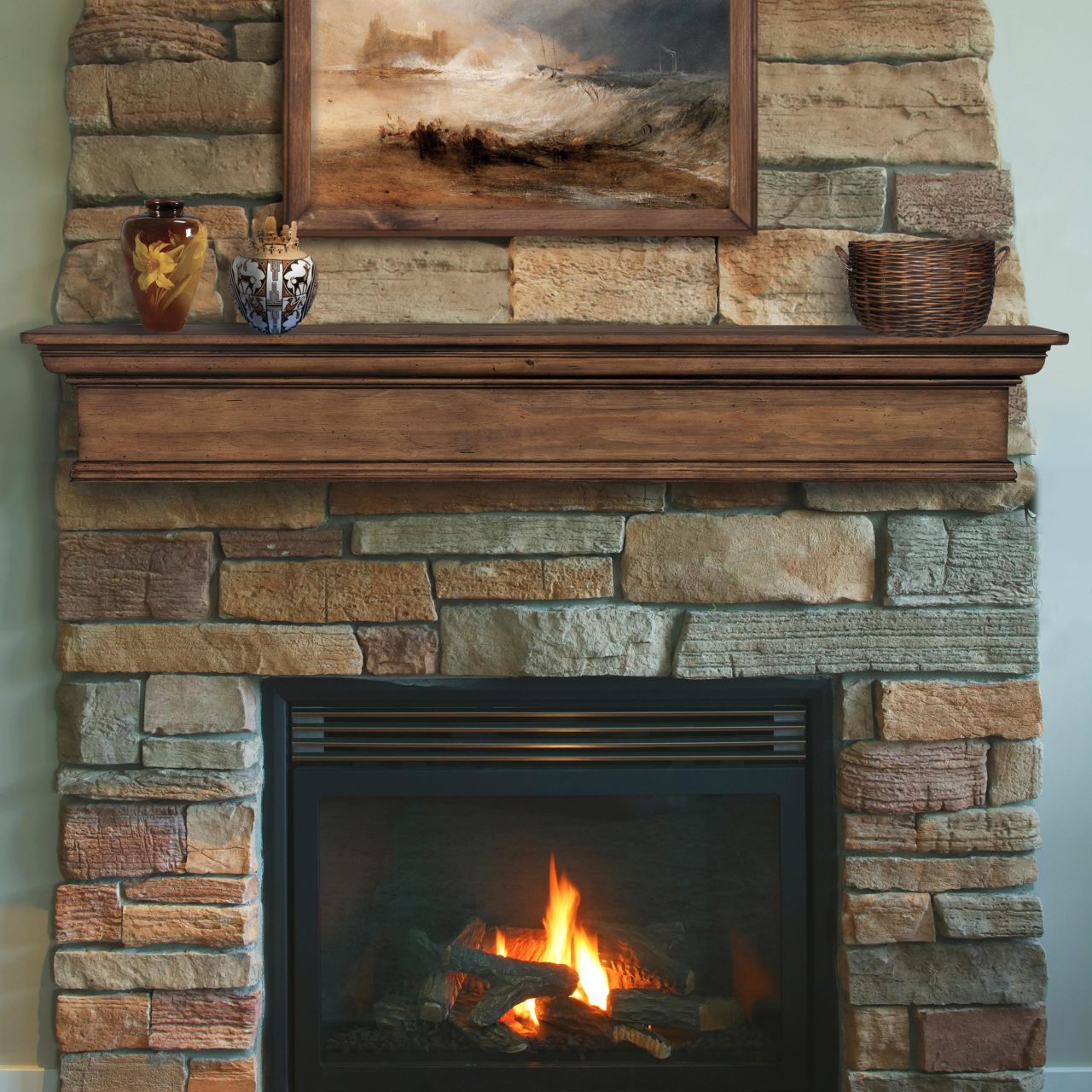 60" Savannah Fireplace Shelf by Pearl Mantels - Taos Finish
