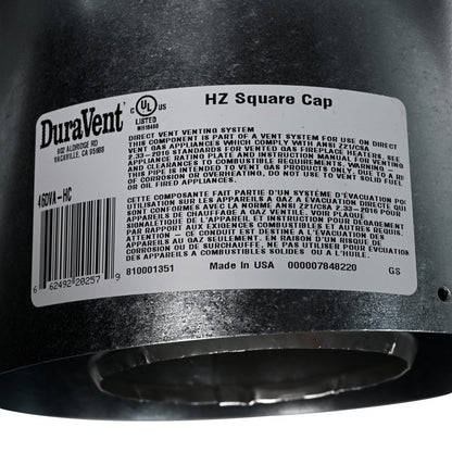4" x 6 5/8" DirectVent Pro Aluminum Square Horizontal Termination Cap - 46DVA-HC