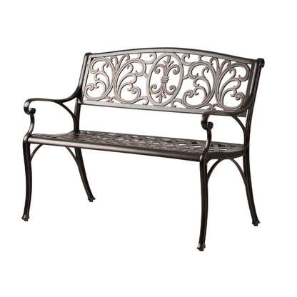 Decatur Aluminum Patio Bench In Antique Bronze