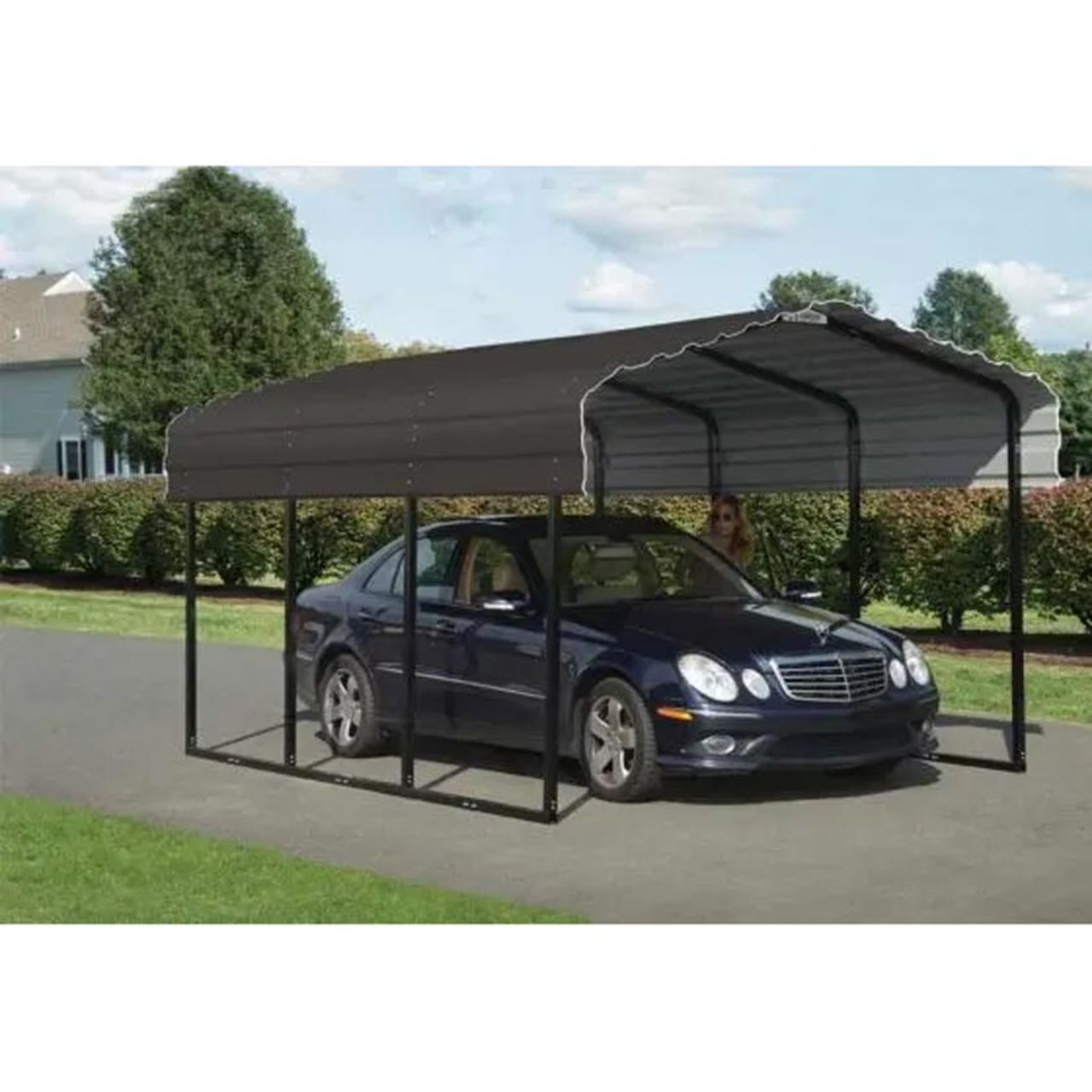 Arrow Carport 10 x 15 x 7 Ft. - Charcoal