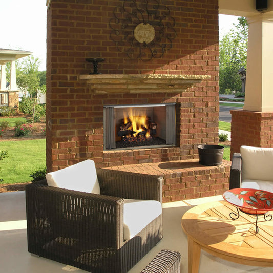 Outdoor Lifestyles 42" Villawood Wood Burning Fireplace - Herringbone Refractory - ODVILLA-42H-B
