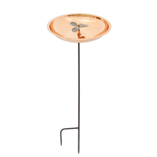 12" CopperDogwood Copper Birdbath with Stake