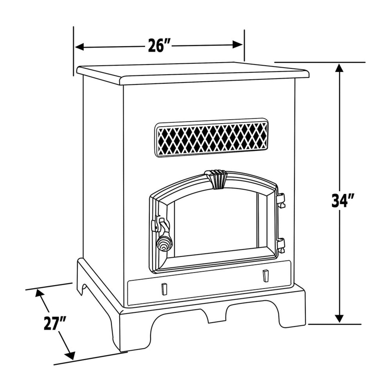 U.S. Stove Large Pellet Stove with Ash Pan