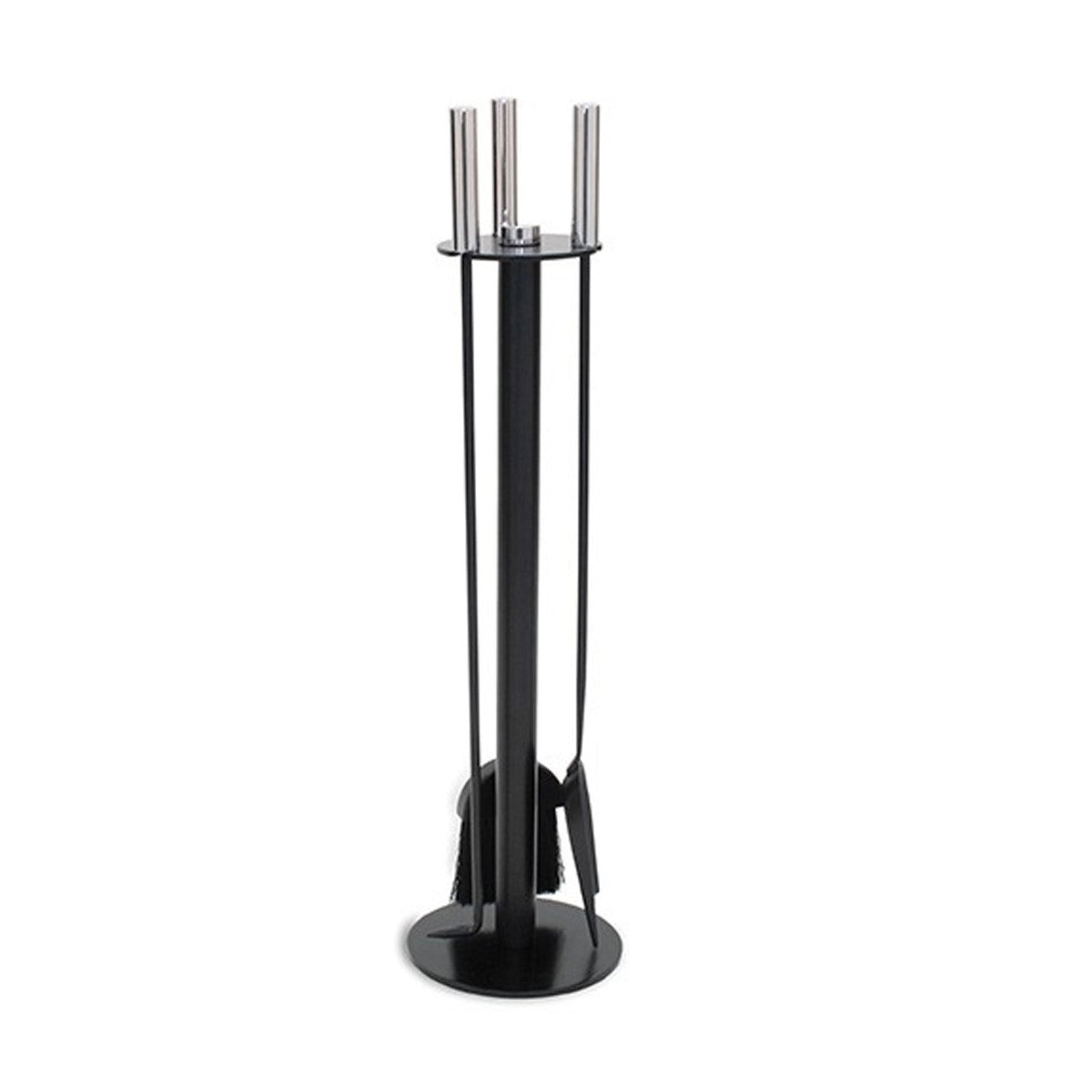 Pilgrim Black and Polished Nickel 4 Pc. Metro Fireplace Tool Set