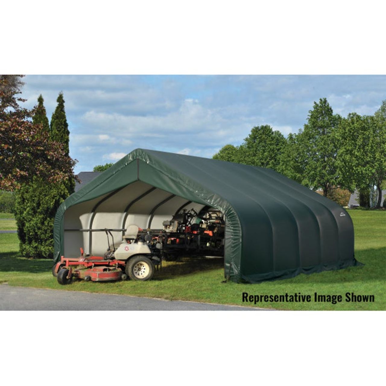 ShelterCoat 18' x 28' Garage With 11.5' Peak Roof - Green
