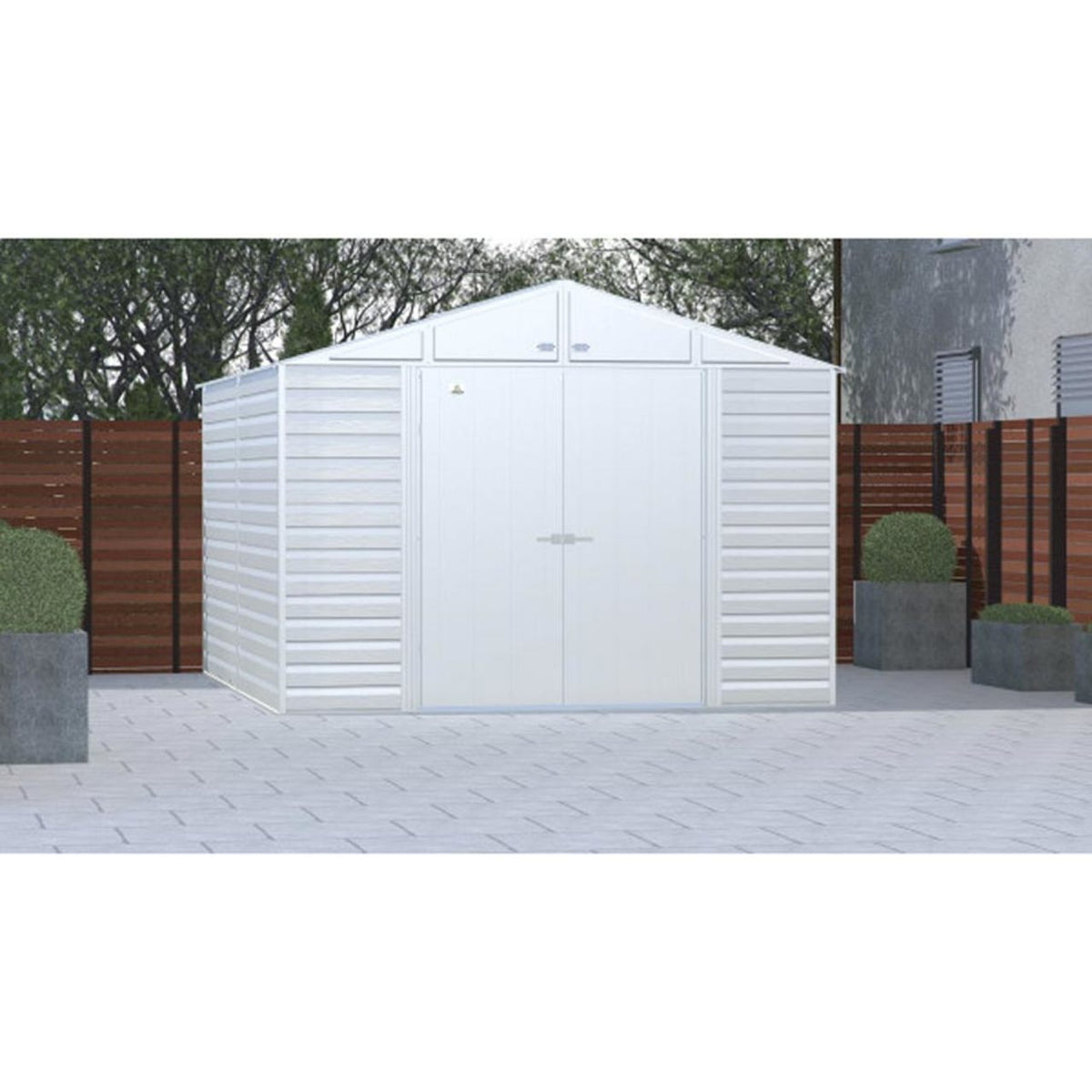 Arrow Select 10' x 12' Steel Storage Shed - Flute Gray