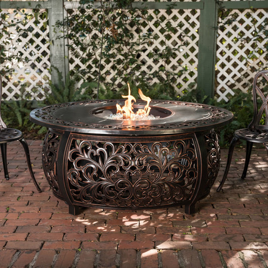 Fire Sense Toulon Oval Aluminum LP Fire Pit - 62198