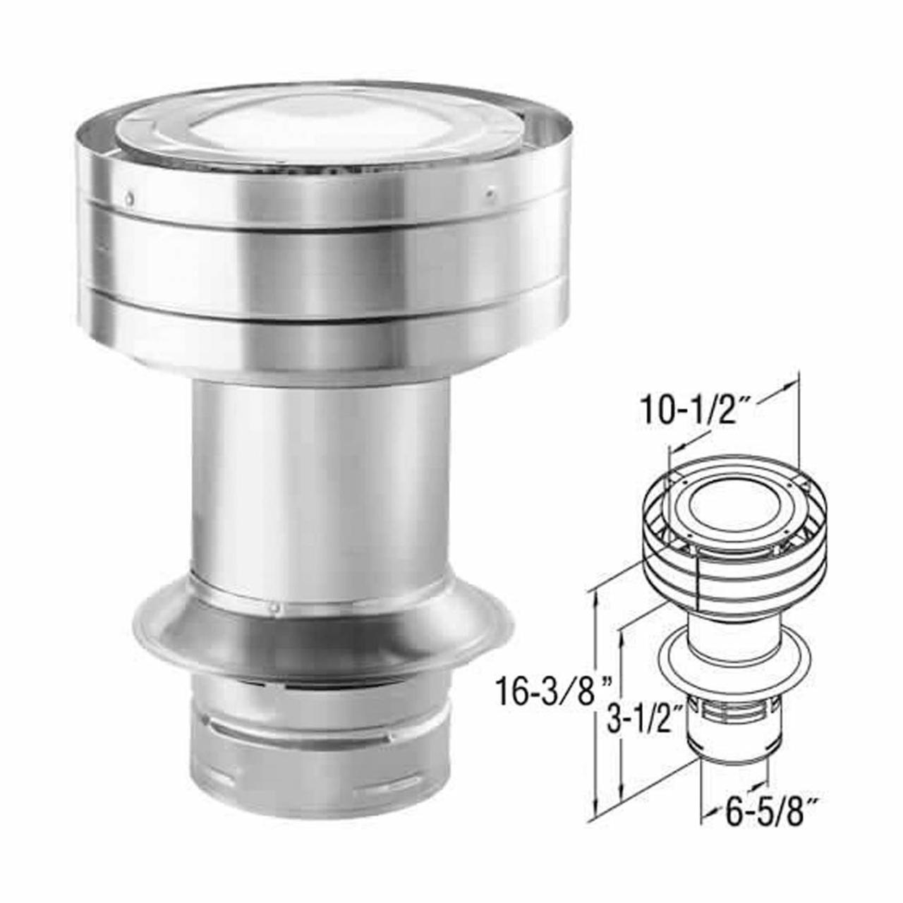 4" x 6 5/8" DirectVent Pro Extended Vertical Termination Cap - 46DVA-VCE