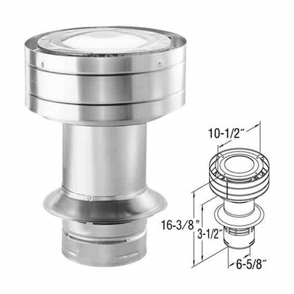 4" x 6 5/8" DirectVent Pro Extended Vertical Termination Cap - 46DVA-VCE
