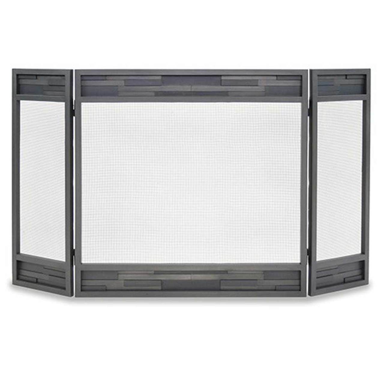 Pilgrim 50" x 30" Natural Iron Lanier Tri-Panel Fireplace Screen