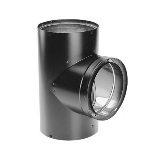 8" DVL Double-Wall Black Tee with Clean-Out Cap - 8DVL-T