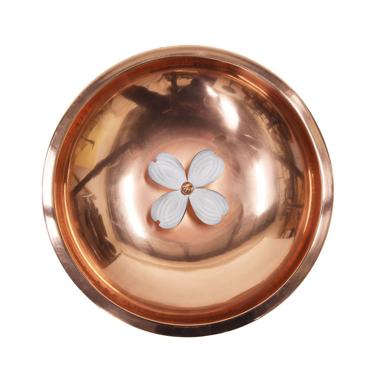 12" CopperDogwood Copper Birdbath with Stake