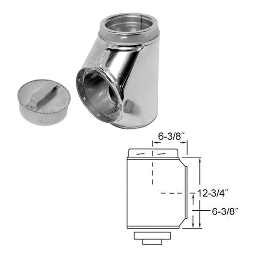 6" Selkirk Stainless Insulated Tee With Tee Plug - 206100