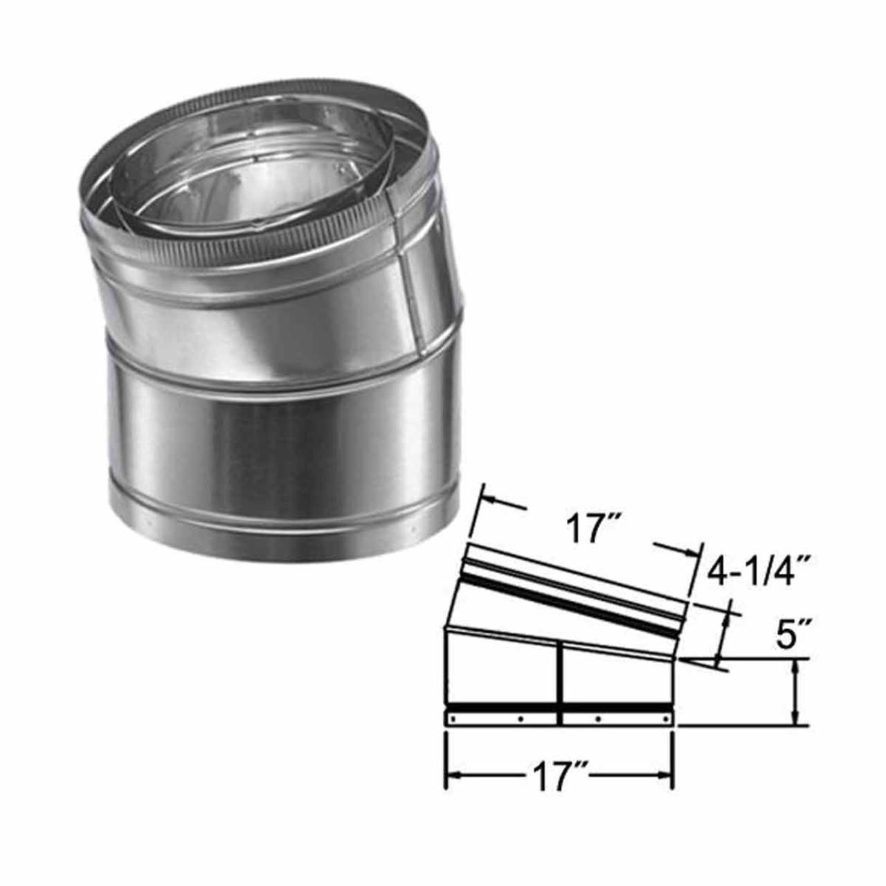 14" DuraChimney II 15 Degree Elbow - 14DCA-E15
