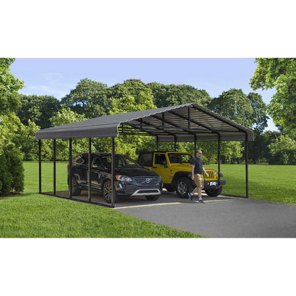 Arrow 20' x 20' x 9' Carport - Charcoal