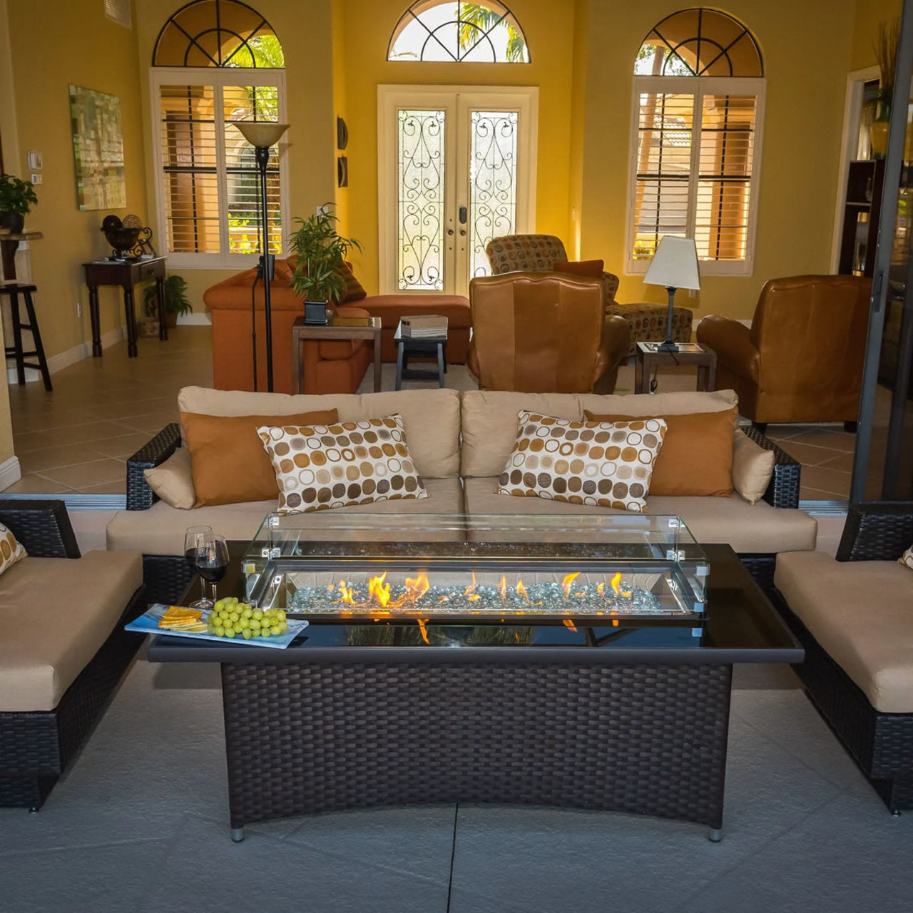 Outdoor Greatroom 59" Balsam Montego Linear Fire Pit Table - MG-1242-BLSM-K