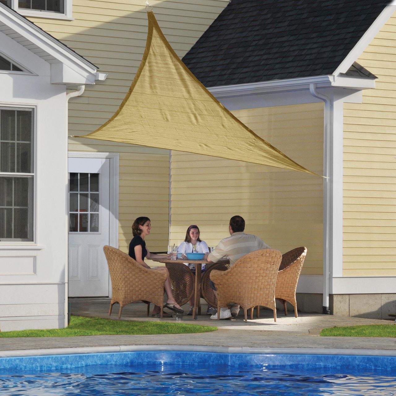 16' x 16' Heavyweight Triangle Shade Sail - Sand