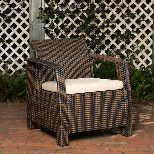 Fire Sense Bondi Deluxe Armchair in Mocha Wicker - 62775