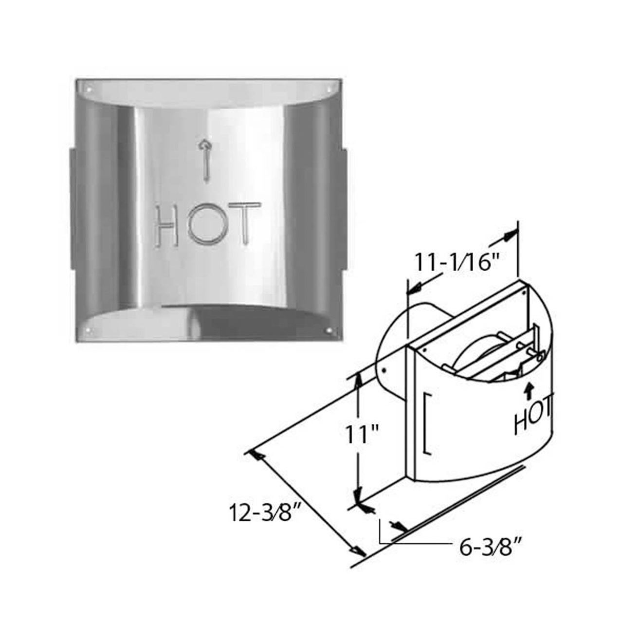 5" x 8" DirectVent Pro Aluminum Sconce Termination Cap - 58DVA-HSC