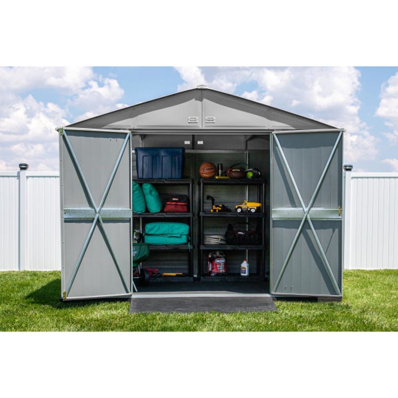 Arrow Select 10' x 8' Steel Storage Shed - Flute Gray
