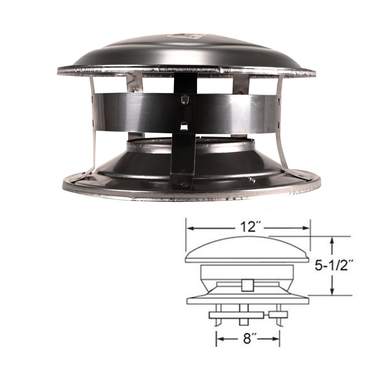 6" Selkirk Round Top Chimney Cap - 206800