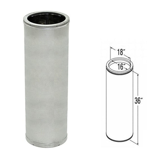 16" x 36" DuraTech Galvanized Chimney Pipe - 16DT-36