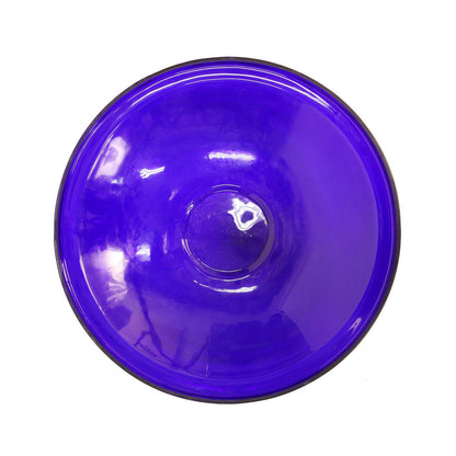 14-in. Cobalt Blue Crackle Glass Bowl Birdbath