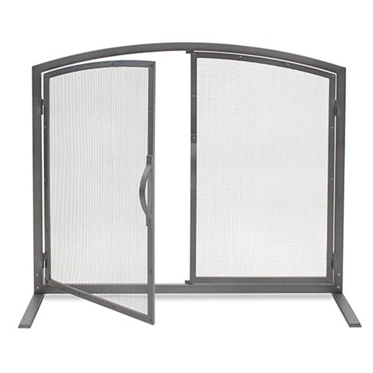 Pilgrim 39" x 32" Shadow Iron Fireplace Screen with Operable Doors