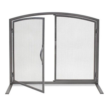 Pilgrim 39" x 32" Shadow Iron Fireplace Screen with Operable Doors
