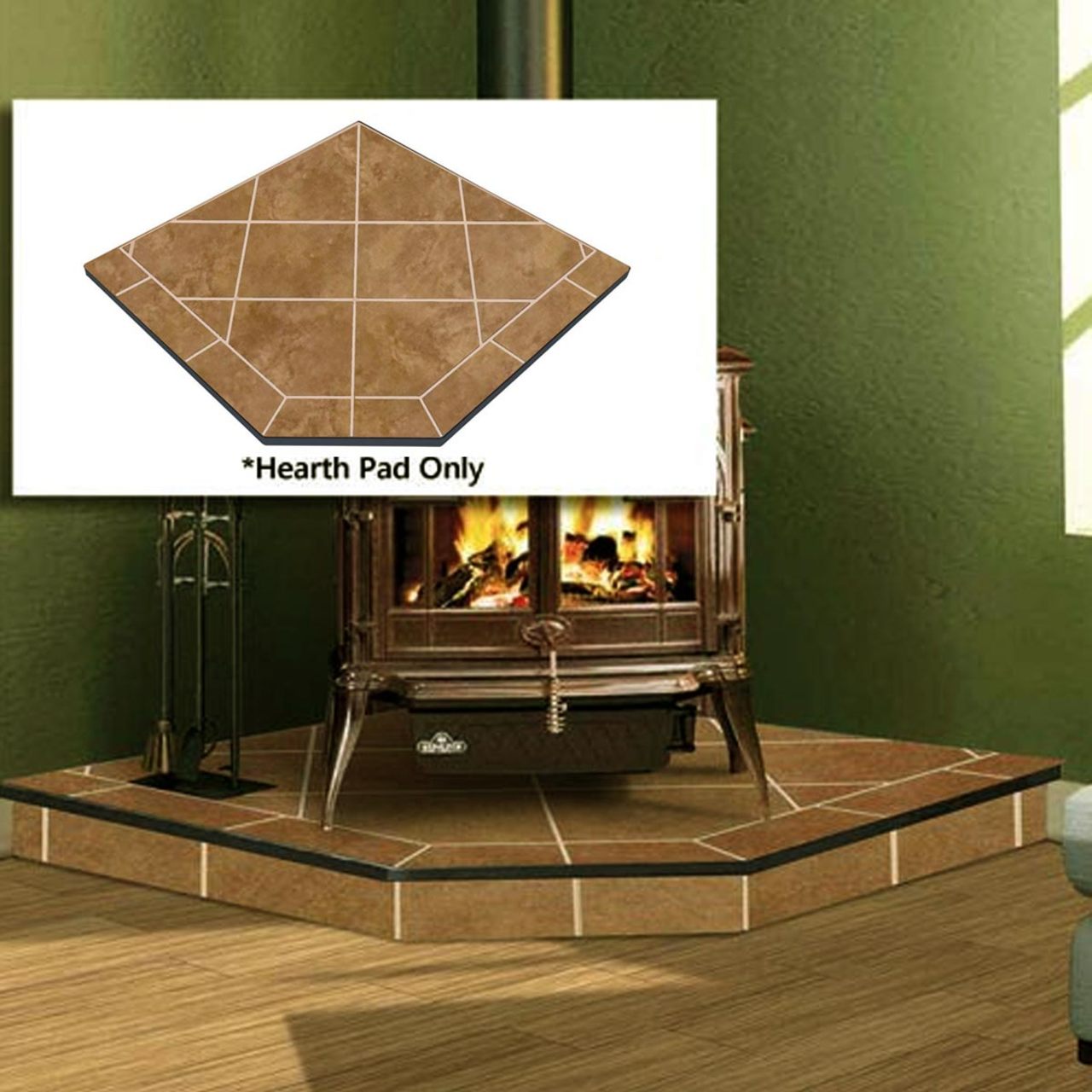 Bianco Brown 40" x 40" Single Cut Corner Hearth Pad