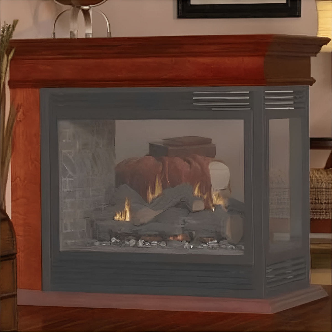 White Mountain Hearth Peninsula Mantel Base, 36, Dark Oak EMPBDO
