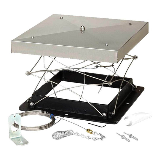 13" x 13" Lock-Top Chimney Damper & Cap - Silver