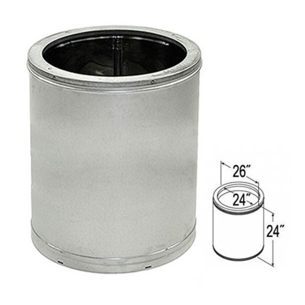 24'' x 24'' DuraTech Galvanized Chimney Pipe - 24DT-24