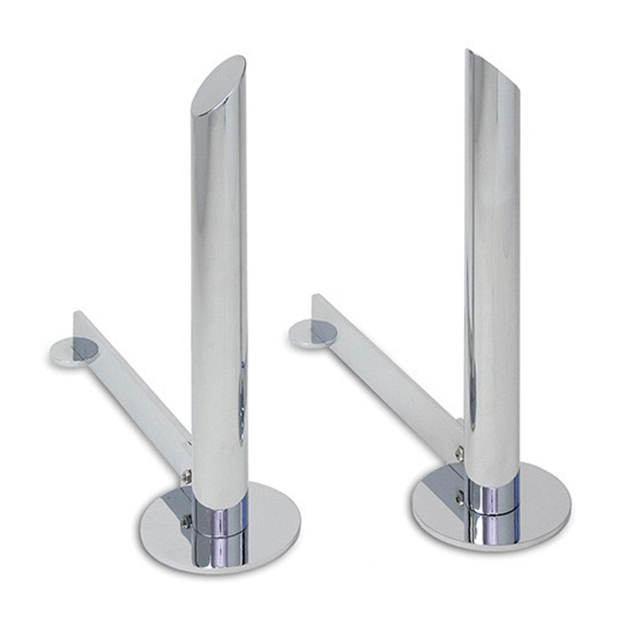 Pilgrim Polished Nickel Modern Tower Fireplace Andirons