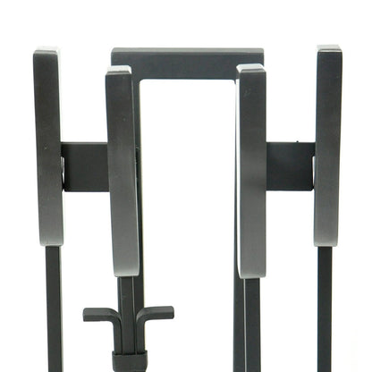 Pilgrim 5 Piece Matte Black Modern Tool Set - Brushed Steel Handles