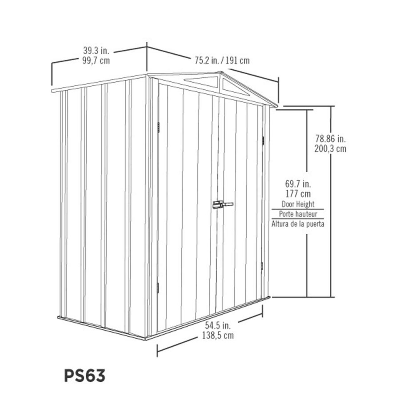 Spacemaker 6' x 3' Patio Shed - Flute Gray and Anthracite